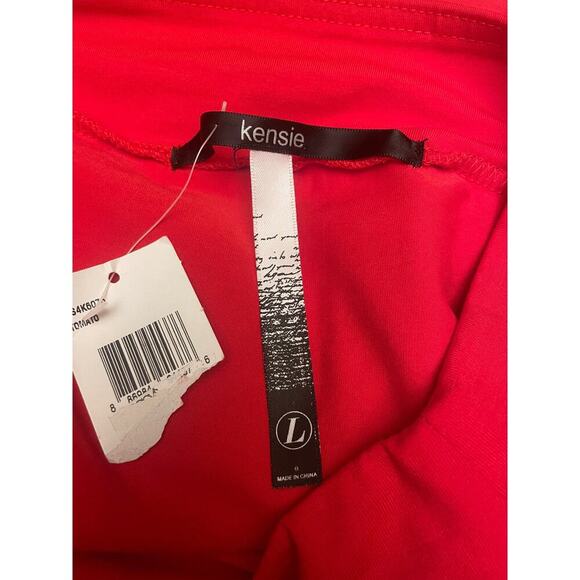 New KENSIE Skirt Womens Large Mini Red Ruffle Cotton Stretch Valentine NWT - Picture 3 of 8